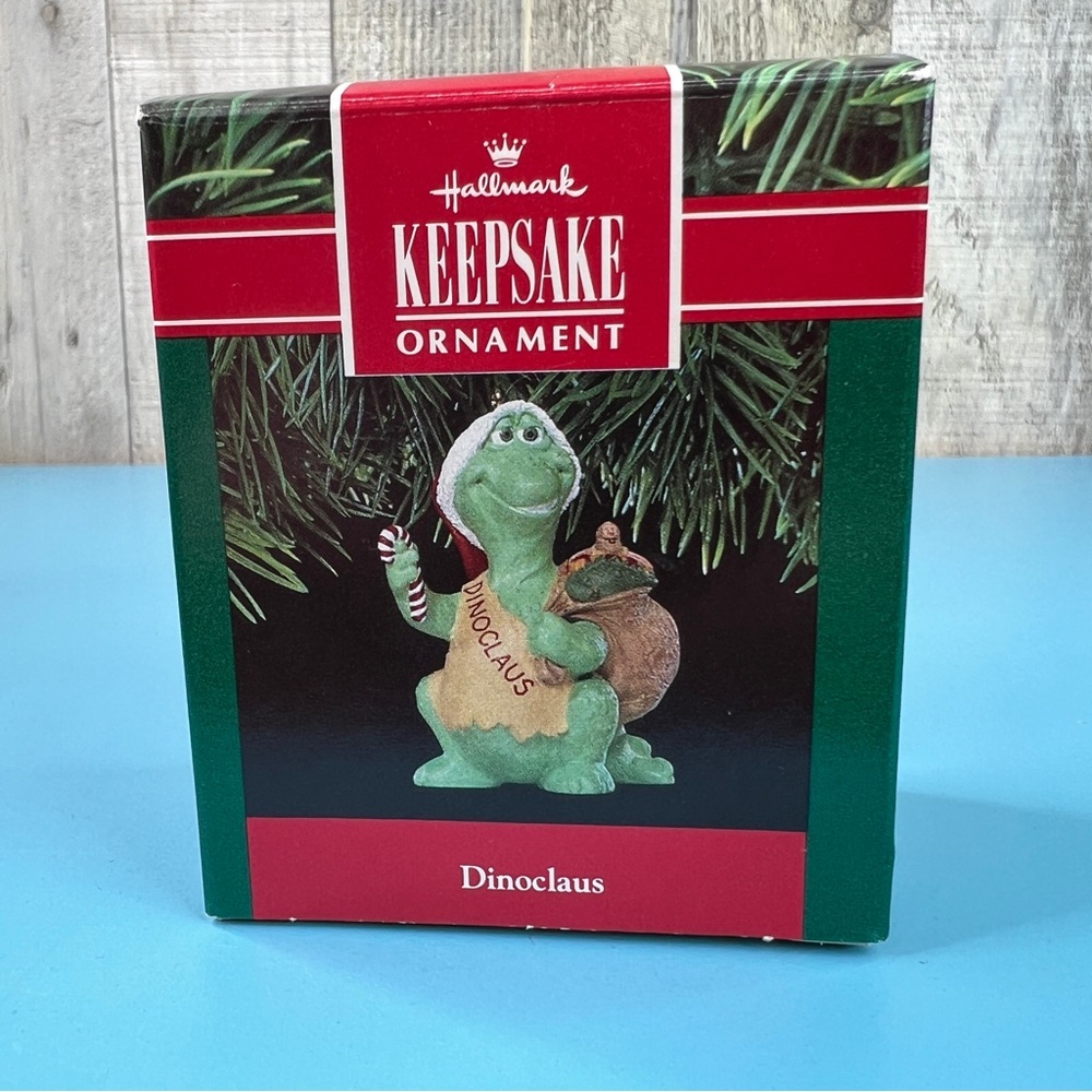 Hallmark Keepsake Ornament Dinoclaus Handcrafted & Dated 1991